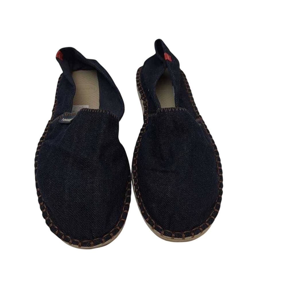 Havaianas Womens Slip On Shoes Blue Denim Comfort Unisex Round Toe W9 M8 Flat